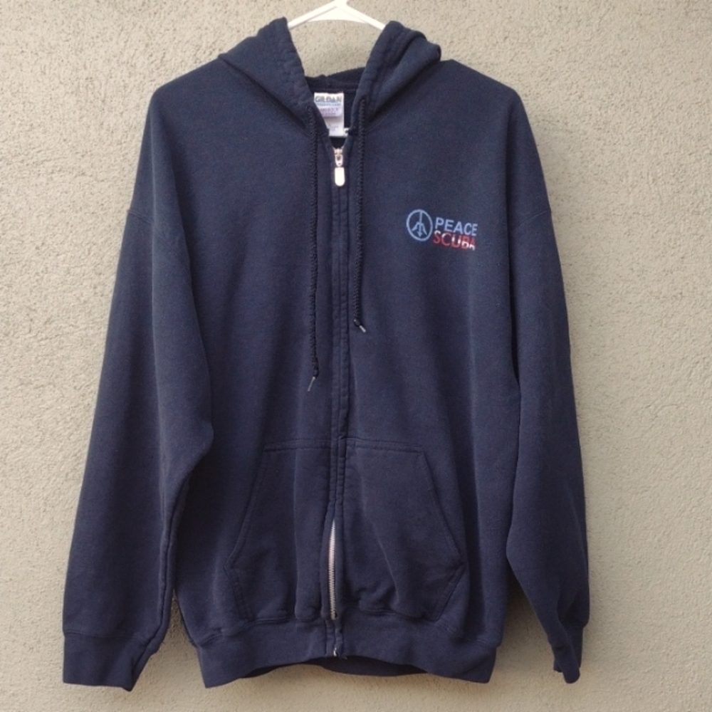 Peace Scuba Navy Blue Zipped Hoodie Men's XL
